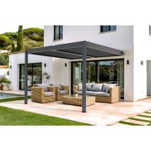 Piana 3x3m Anlehn-bioklima-pergola Aus Grauem Aluminium