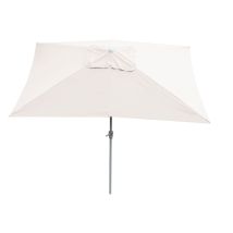 Sombrilla N23, Sombrilla De Jardín, 2x3 M Rectangular Inclinable, Poliéster/aluminio 4,5 Kg, Protección Uv 50+, Crema