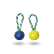 Juguete de TPR con cuerda Zeus Fitness – Ideal para perros – Colores azul y amarillo – Material: goma termoplástica