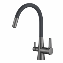 Flexi Rubinetto Da Cucina Shurity 3 Vie Nero/grigio Antracite