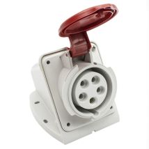 Base Enchufe Industrial Hembra 3p+n+t 380v Ip44 Superficie Rojo 16 A