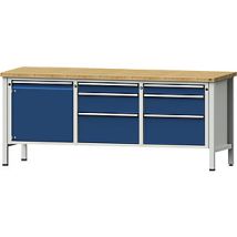 Kastenwerkbank – 2000 x 700 x 840 mm – Buche massiv, geölt – Gesamttraglast 1500 kg – Ideal für Werkstätten und Hobbyräume