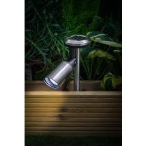 Noma - Stainless Steel Silver Spot Pond Path Border Solar Light Garden