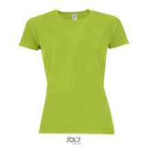 Camiseta De Mujer Mangas Raglán Sol's Sporty Women L Verde Manzana