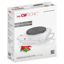 Clatronic Kochplatte EKP 3582 – 1500 W – 180 mm Durchmesser – Überhitzungsschutz – Weiß