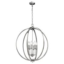Lampadario Classico Corinne Acciaio Nichel Lucido 6 Luci E14