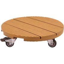Soporte Planta Nature Con Ruedas Wpc 30 Cm Freno