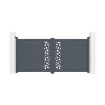 Doppelflã¼geltor Aus Aluminium 3m Sunny 300 X 140 Cm Grau