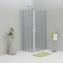 Box Doccia Space Angolare 100x100 Cm Riducibile A 90x90 Cm A Soffietto In Pvc