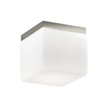 Plafonnier Carré Anodisé Binnie Avec Verre Satiné E14 Ip20 20cm - Groupe Rossini - Plafonnier Compact
