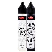 Viva Decor - Kit Zen Pen (yin Et Yang, 2x28ml) Stylo À Perle 3d - Stylos À Perles Pour Créer Des Points De Couleur En 3d, Bois, To
