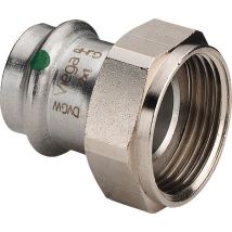 Viega Sanpress Inox-raccordo A Vite, D 15mm, G 1/2 Ottone Nichelato, Acciaio Inossidabile Modello 2363, 437572