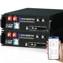Eco-worthy Lifepo4 48v 100ah Bluetooth 5,12kwh Lithium Batterie Mit 100a Bms, Server Rack Solarbatterie Für Solaranlage Komplettset,photovoltaikanlage