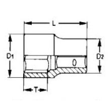 Teng Tools 1/2" Bihexagon Steckschlüssel 23mm – Chrom-Vanadium – DIN 3124/ISO 2725
