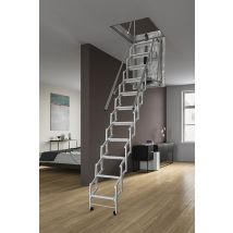 Elektrische Bodentreppe 80x100cm – 11 Stufen – Isolierung E1 – Infrarot-Fernbedienung – Sicherheit
