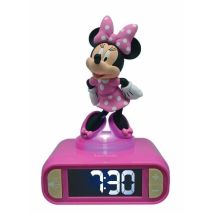 Réveil Digital Avec Veilleuse Lumineuse Minnie En 3d Et Effets Sonores
