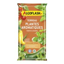 Terreau Algoflash 6l Para Plantas Aromáticas Tomates