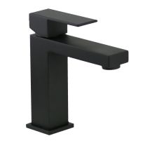 Ponsi Rubinetteria - Mezclador De Lavabo Modelo Cuadrado Negro Mate Ercos Italia R Btitrklaf1 Negro Mate - Desagüe Automático 1'1/4