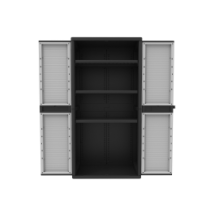 2 Türen Outdoor Kleiderschrank 90 x 54 x 180 cm – Polypropylen – Doppeltür – 3 höhenverstellbare Innenböden – Regalkapazität 20 kg