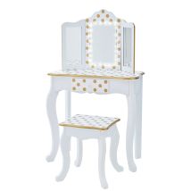 Teamson Kids - Fantasy Fields By Teamson Gisele Play Dressing Table/vanity Set Led Light White/gold Td-11670ml