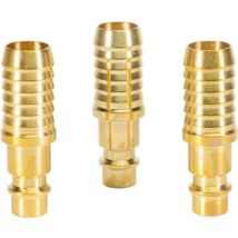 Wolpart – Raccords rapides cannelure 13 mm – 3 pièces – Filetage plomberie, Quantité par pack, Matières, Configuration raccord, Forme du raccord, 