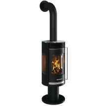 Oranier Kaminofen Rota Twist, Korpus Stahl Schwarz, Abdeckplatte Glas