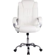 Dubai Bürostuhl Mit Armlehnen, Verstellbarer Höhe Und Ergonomischem Design. Weißer Kunstpelz