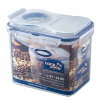Schüttdose 1,0 l – rechteckige Vorratsdose – luft- und wasserdicht – ideal für Kühlschrank – mikrowellengeeignet – spülmaschinenfest