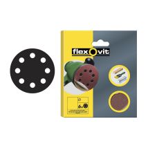 Flexovit 115mm Medium 80g Hook & Loop Sanding Discs - 6 Pack