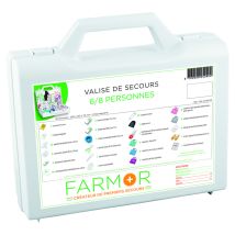 Notfallkoffer Farmor für 6-8 Personen – 240 mm x 180 mm x 75 mm – 670 g – Erste-Hilfe-Set mit Rettungsdecke, Pflastern, Schere