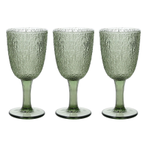 Set 3 Grüne Glaskelche 250 ccm – Spülmaschinenfest – 8 cm – 17 cm