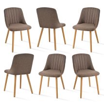 Goeurvant Chaises De Salle À Manger Modernes Avec Coussin D'Assise Épais, Dossier Ergonomique Et Pieds En Bois, Style Et Confort Réunis - Lot De 6 - 