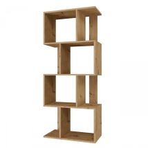 Hucoco - Cdf Offenes Bücherregal Fiesta 4p Farbe: Eiche Artisan Für Wohnzimmer, Büro Und Arbeitszimmer Regal Für Bücher Und Spielzeug Modern Ideal Für