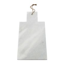 Premier Housewares Rectangular White Marble Paddle Chopping Board Strong Versatile Cutting Board Non-stick Surface Polished Finish W40 X D18 X H1cm