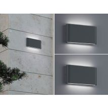 Trio Leuchten - 2er Set Led Außenwandleuchten Up And Down Light Anthrazit, Breite 17,5cm