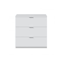 Comò 3 Cassetti Bianco Opaco 77x38x80 Cm - Alba