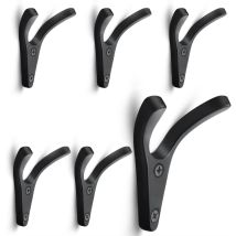 Blue Dream - Ccykxa 6 Pcs Double Wall Coat Hooks, Minimalist Heavy Duty Zinc Alloy Wall Mounted Coat Hooks For Entryway Bedroom Bathroom Multi-purpose