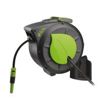Gartenschlauch-Aufroller – selbstabreichend – 20 m Ecogreen – schockfester Kunststoff – automatisches Rückspulsystem
