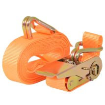 Litzee - Juego De 10 Correas De Amarre 0,4 Toneladas 6 M X 25 Mm Remolque De Transporte Naranja 020003533
