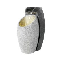 Kaemingk - 65cm Plug In Outdoor Stone Effect Led Water Fountain Feature Garden Patio