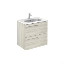 Conjunto Mueble De Baño De 2 Cajones Compacto Vitale Royo Color: Blanco Brillo - Opciones: Conjunto Completo - Medidas: 80 Cm - Profundidad: 46 Cm