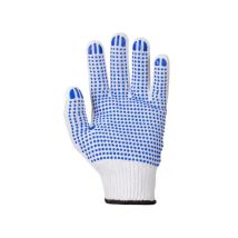Gants De Travail Taille L En Coton Blanc À Pois Bleus 12 Paires Mercator
