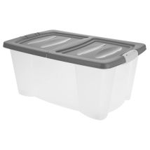 Kunststoffbox auf Rollen mit Deckel 45 l Aufbewahrungsbox für Transport Praktischer Behälter Lagerung Werkzeug
