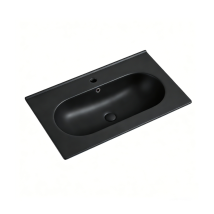 Ovales Einbauwaschbecken – 80 X 46 Cm – Mattschwarz – Clea
