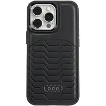 Custodia Rigida Audi In Pelle Sintetica Magsafe Per Iphone 13 Pro / 13 6.1, Colore Nero/nero (au-tpupcmip13p-gt/d3-bk)