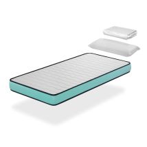 Xaluca - Pack Colchon 90x200 Cama Infantil - Altura 14 Cm Confort Pro + 1 Almohada Junior 90x35 + 1 Protector Colchon 90x200 Cm