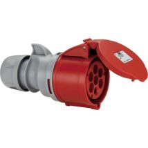 Pce 217-6v Conector Hembra Cee 7 Polos Rojo Y Gris