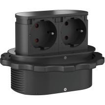 Hpf Steckdosenelement Piccolino 2 Stk. Schukosteckdosen, Schwarz