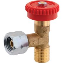 Válvula de regulación de gas 09-745 R1/4' – G 1/4 LH-ÜM x G 1/4 LH-KN – Presión máxima 4 bar – Ángulo de instalación 90 °