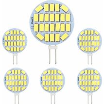 Bombilla Led G4 De 3w, Ac12-24v, 300lm Blanco Frío 6000k, 24x5730 Smd, Equivalente A Una Bombilla Halógena De 30w, No Regulable, Bombilla Led Redonda 